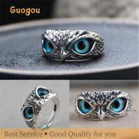 JUTBONG คู่รัก Retro Animal Style Jewelry วันแม่ Owl Eye Open Adjustable Statement Ring Vintage Ring