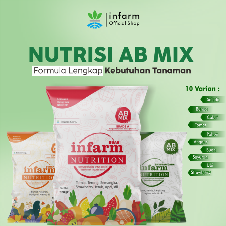 Infarm Nutrisi Ab Mix Umbi Pupuk Organik Hidroponik Untuk Tanaman