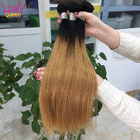 Brazilian Straight Hair Weave Bundles 30 Inch Human Hair Extensions Color 1B242799JBurdy Ombre Bundles Lucky Queen Hair