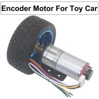 Mini DC Encoder มอเตอร์เกียร์12V ความเร็วสูง17ถึง1930รอบต่อนาทีจอ DC กับวงเล็บยึดข้อต่อรถของเล่นล้อสำหรับของเล่น DIY