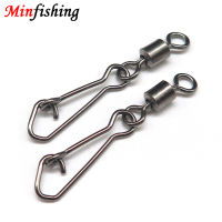 Minfishing 25/50 ชิ้น/ล็อตสแตนเลสหมุนตะขอตกปลา Connector Rolling Swivel Rive อุปกรณ์ตกปลา-SLPPP STORE