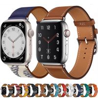 Leather strap watch Ultra 49mm 8 7 45mm 41mm Skin-friendly breathable 6 5 4 3 2 44mm 42mm 40mm