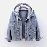 Autumn Winter Women Denim Jacket Casual Long Sleeve Denim Coat Hooded Pocket Jackets Outerwear 2022 New