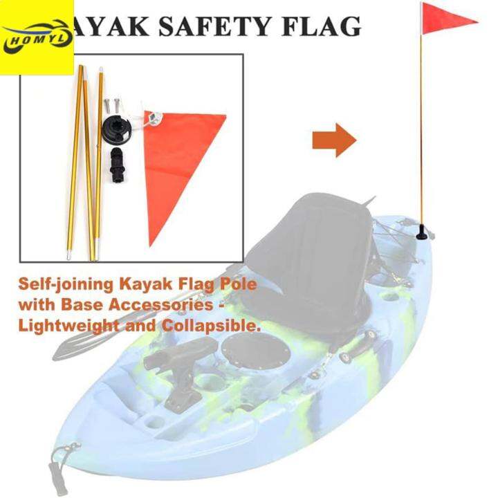 Homyl 4ft Kayak Safety Flag Dinghy Kayaking Visibility Kit for Yacht