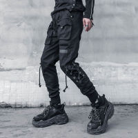 11 BYBBS DARK 2021 Streetwear Personality Straps Pants Hip Hop Cargo Pant Men Loose Harajuku Joggers Men Trousers Punk Tactical