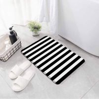 【YF】✙▫  and white striped geometric Print Anti Rug Foot Toilet Accessories Set