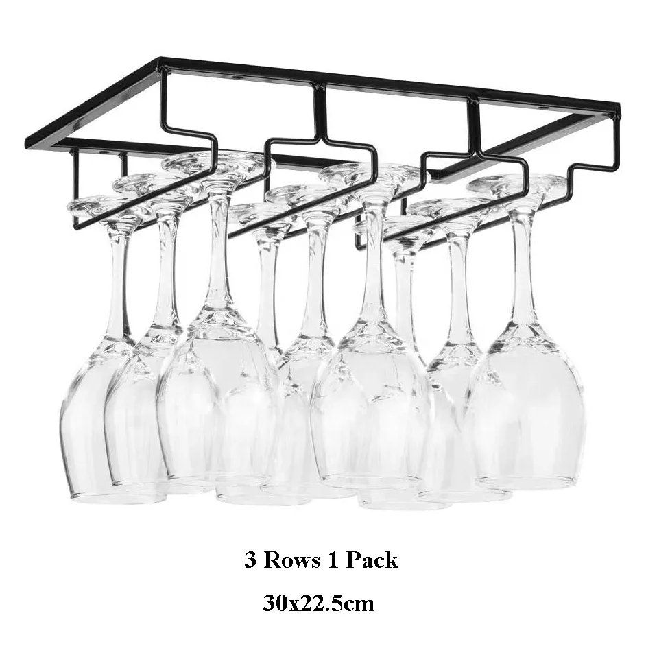 4pcs Glass Hangers For Shelf Iron Holder Holds 4 Glasses Wall Mounted