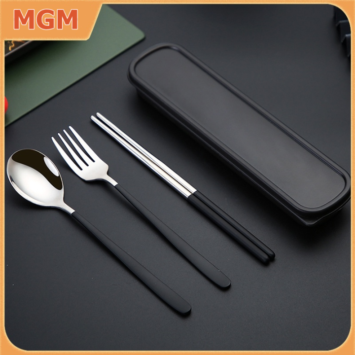 High-Quality Portable Cutlery Set w/Box Tableware 304 Stainless Steel ...