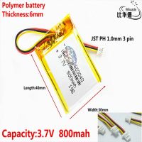 JST PH 1.0มม. 3ขาคุณภาพดี3.7V,800MAH 603040ลิเธียมไอออนโพลิเมอร์/แบตเตอรี่ลิเธียมไอออนสำหรับธนาคารแท็บเล็ต Pc,GPS,Mp3,Mp4