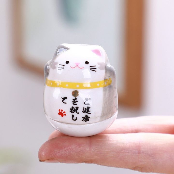 สินค้าใหม่-lucky-cat-แมวกวักญี่ปุ่น-แมวกวักนำโชค-แมวกวัก-ตุ๊กตาล้มลุก-ขนาดเล็ก-4cm-เซ็ท-3-ตัว
