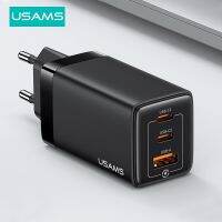 USAMS 65W Gan ที่ชาร์จความเร็วสูง C PD ชนิด C USB ชาร์จเร็ว4.0 3.0ที่ชาร์จแบตเตอรี่โทรศัพท์สำหรับ Macbook Ipad Pro เหมาะสำหรับแล็ปท็อป Xiaomi