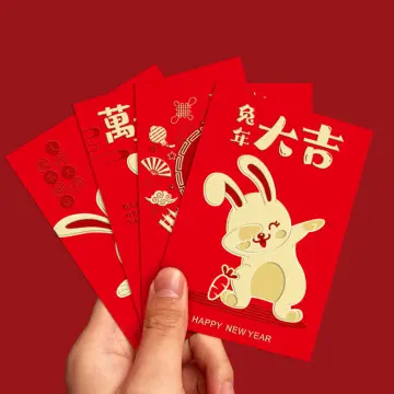 2023 Year Of The Rabbit Red Envelope 6pcs Cartoon Red Envelopes