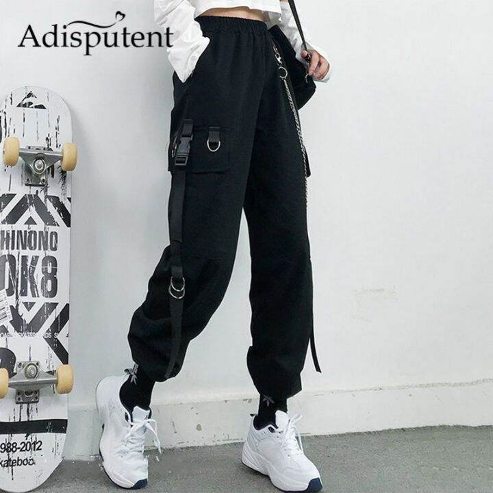 Adisputent Women Cargo Pants 2023 Harem Pants Fashion Punk Pockets ...