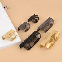 ✷ Modern Hidden Handles Leaf Shaped Drawer Pulls Cabinet Leaves Knob Zinc Alloy Golden Cupboard With Screws Handles for Furniture