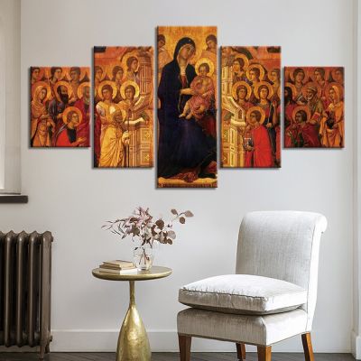 โมเดิร์น HD พิมพ์ภาพวาดผ้าใบตกแต่งบ้าน5ชิ้นพระเยซูคริสต์โปสเตอร์ภาพผนังศิลปะ New