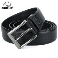 CUKUP Top Quality Fashion Retro Styles Cow Cowhide Leather Belts Black Pin Buckle Metal Belt For Men Accessories 2022 NCK707