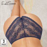 （A So Cute） FallSweet 3ชิ้น/ล็อต! กางเกงชั้นในสตรี SexyUnderwear Set Plus Size Briefs Transparent Lingerie Femme