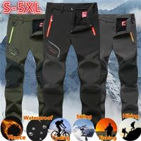 【CW】 Softshell Fleece Pants Men 2022 Hiking Camping Fishing Trekking Warm Outdoor Sport Trousers