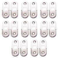 8X Oval Wardrobe Hanging Rail Rod End Bracket Support Silver Tone Pair