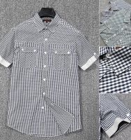 Grab it and earn money. Yarn-dyed plaid cotton mens casual short-sleeved shirt. Summer thin and versatile plaid shirt trend. 【JYUE】