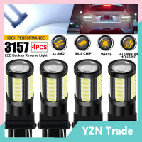 4ชิ้นหลอดไฟ Drl 3156 3157หลอดไฟ Led ย้อนกลับไฟสัญญาณเลี้ยวสำรอง16000lm 6000K สีขาวกันน้ำ【fast】