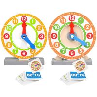 Teaching Clocks For Kids Child Learning Time Toy Clocks Set With 48pcs Cards Child Toddler Number Toy Early Teaching Aids For Little Girls Boys Kids suitable