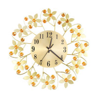 Wall Clock New Wrought Iron Diamond Fashion Bedroom Silent Metal Wall Clock Home Decor Living Room Quartz Needle decor