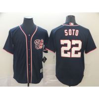 Man MLB Washington Nationals 22 Juan Soto White Red Navy Blue Black Gold Elite Baseball Jersey