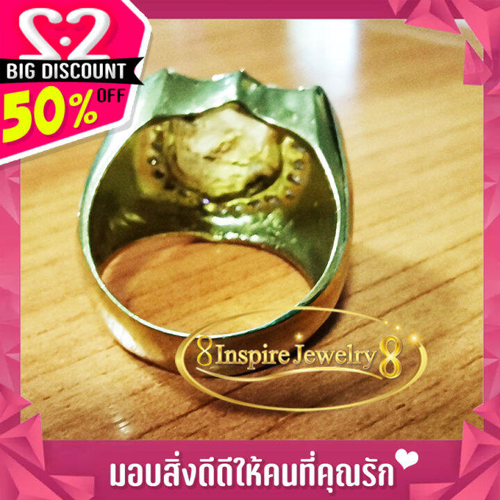 inspire-jewelry-แหวนทรงตราตำรวจล้อมเพชร-ลงยา-ตัวเรือนหล่อจากทองเหลืองแท้ทั้งวง-แบบขายดีที่สุด-ดีไซด์หรูอินเทรน-สวยหรู-งานแบบร้านทอง