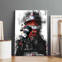 Graffiti Formula 1 F1โปสเตอร์ Charles Leclerc ผ้าใบงานศิลปะพิมพ์ภาพผนังศิลปะสำหรับห้องนั่งเล่นตกแต่งบ้าน Unframed