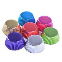 100pc cupcake paper cups gold/silver/Red Foil paper cupcake liner holder muffin baking cup cake case wrapper Aluminum Foil Metal