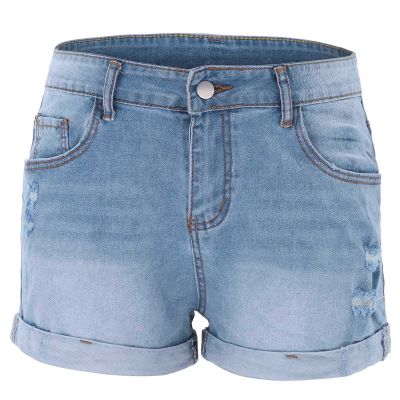 Summer Womens Pants Jeans Sexy Retro Stretch Ripped Cuff Pocket Denim Shorts Old Broken Style Denim Jeans Pantalones De Mujer