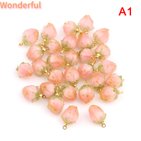 ?【Lowest price】Wonderful จี้ต่างหูเรซินผลไม้สตรอเบอร์รี่3D ทำมือสำหรับเครื่องประดับ DIY สร้างเสน่ห์สำหรับสร้อยข้อมือสร้อยคอ