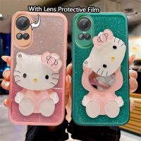 เคสมือถือสำหรับ OPPO Reno10 Pro + 5G 10Pro เคสทุกรุ่น Reno10ฝาหลังนิ่ม5G ถุงขนมพร้อมเคสใสกระจกแต่งหน้า Oppo ป้องกันเลนส์ Reno10