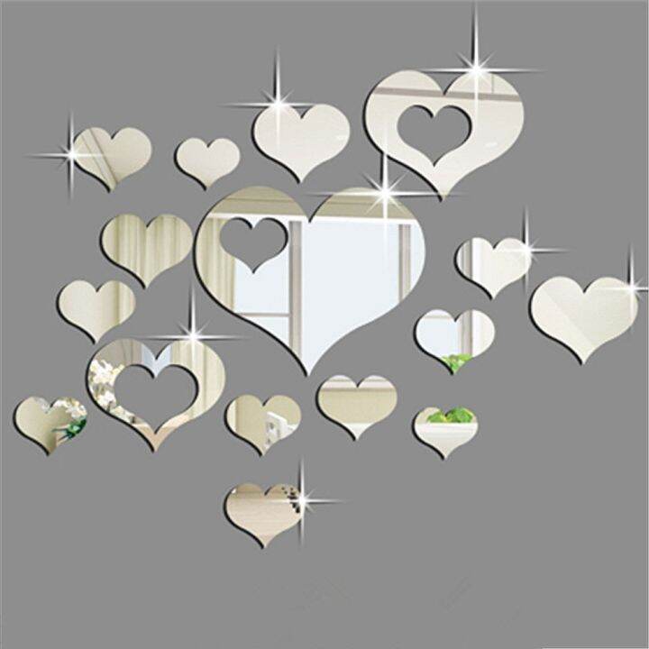 15-pcs-3d-love-heart-acrylic-3d-mirror-wall-sticker-home-living-room-background-diy-mural-decal-decoration-muursticker-removable