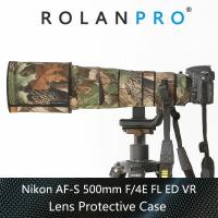 ROLANPRO Waterproof Lens Coat for Nikon AF-S 500mm F/4E FL ED VR Lens Camouflage Rain Cover Lens Protective Sleeve lens cap