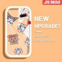 เคส JIUMOO สำหรับ OPPO R15เคสนิ่มลายการ์ตูนหมีน้อยน่ารักและกระต่ายน้อยน่ารักเคสกันกระแทกกล้องกรอบเคสใส่ Tpu