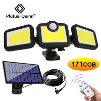 138 171 192 LED Solar Light Outdoor 3 Head Motion Sensor Wide Angle Illumination Waterproof Solar Wall Lamp Garden Garage Lights