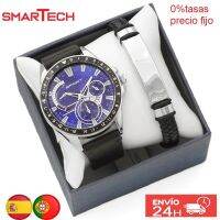 Stainless steel watch set Gift set 2pcs. With gift gift for men express shipping 24h Spain luxury elegant