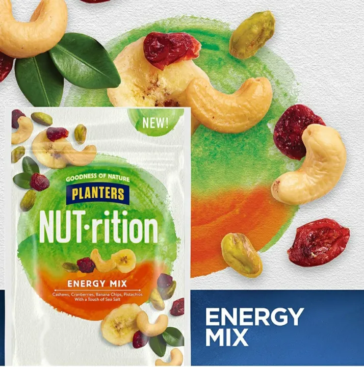 Planters Nutrition Energy Mix Nuts blend of Cashews, Cranberries