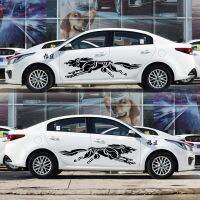 Doordash 3PCS Fiery Wolf Car Stickers Hunting Decal Animal Vinyl Motorcycle Auto Sticker Universal For FORD NISSAN