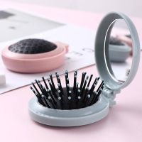 makeup mirror with comb portable folding travel creative