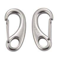 （ At）2ชิ้นเรือทะเลสแตนเลส SteelShape SpringHookQuick Carabiner หัวเข็มขัดกลางแจ้ง