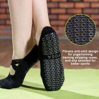 Professional ถุงเท้าโยคะพิลาทิส Anti-Friction Terry Cushion กีฬาถุงเท้าเต้นรำรองเท้าแตะ Grips ถุงเท้าโยคะ Women