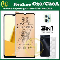 3in C20 Realme OPPO 1ชิ้น/C20A กระจกเทมเปอร์เซรามิก Realme 5i 6i 6 5 Pro 8 9 10 5G 4G 8Pro 10Pro 9i C11 C15 C3 C17 C20 C20A C25S C25Y C35 C31 C33ฟิล์มบางด้าน + ฟิล์มเลนส์ + ฟิล์มด้านหลัง