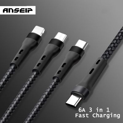 【jw】◆✷☄  ANSEIP 100W 3 1 Super Fast Charging Cable 6A Type C Usb Data iPhone 13 12 14 1.2