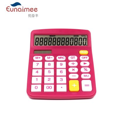 12 Digit Desk Calculator Large Buttons Financial Business Accounting Tool Rose Red Color For Office School Gift Calculators