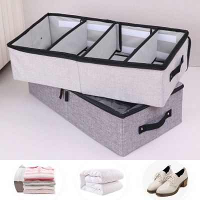 Useful Hot Foldable Storage Box For Shoes Wardrobe Closet Organizer Sock Bra Underwear Cotton Storage Bag Under Bed Organizador