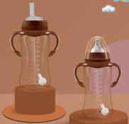 Bình sữa Bình ống hút có tay cầm Yanling kèm van chống sặc cho bé uống sữa