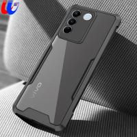 เคสสำหรับ Vivo V27E 5G 2023เคสอะคริลิคใสกันกระแทก Coque Vovo V27E V 27 27V V27 Pro Vivo V27E กล้องกันชนฝาครอบโทรศัพท์ Vivo V27Pro ปลอกคอกันสุนัขเลีย